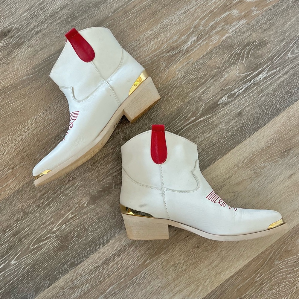 Italian MANILA GRACE White Leather boots